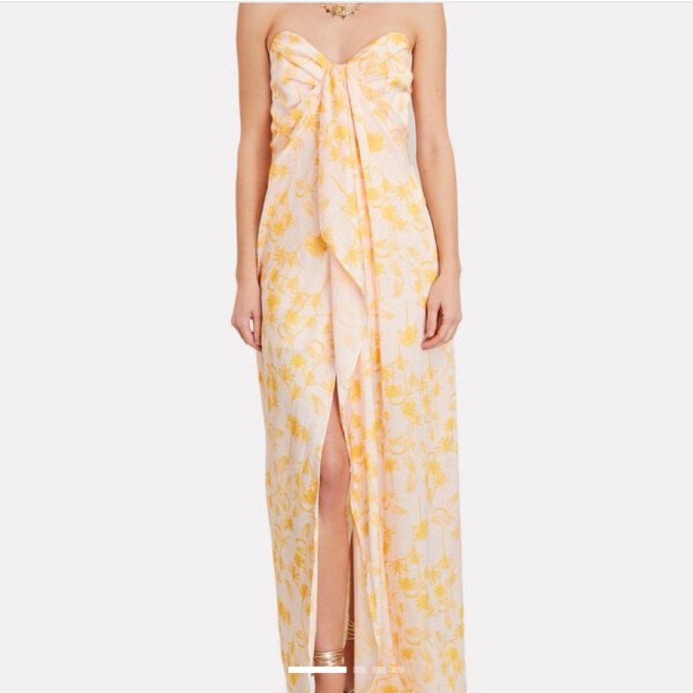 SIGNIFICANT OTHER  Leona Tropical Print Strapless Dress
